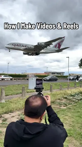 Giant Airbus A380 of Qatar Airways Landing at Heathrow Airport and I Am Making Video and Reel For Social Media Platforms. Follow me to learn content creation for social media platforms.aviation #airbusa380 #Qatar #Airways #LearnOnTikTok #FYP @TikTok @Airbus @LONDON @Heathrow Airport @Qatar Airways 