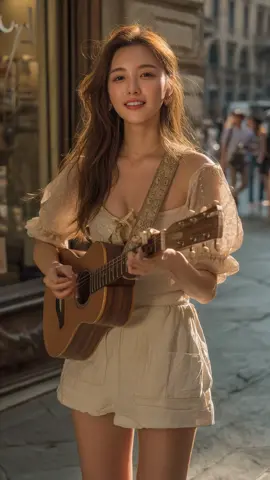Beautiful girl play guitar  #healing #guitarmusic #relaxmusic 
