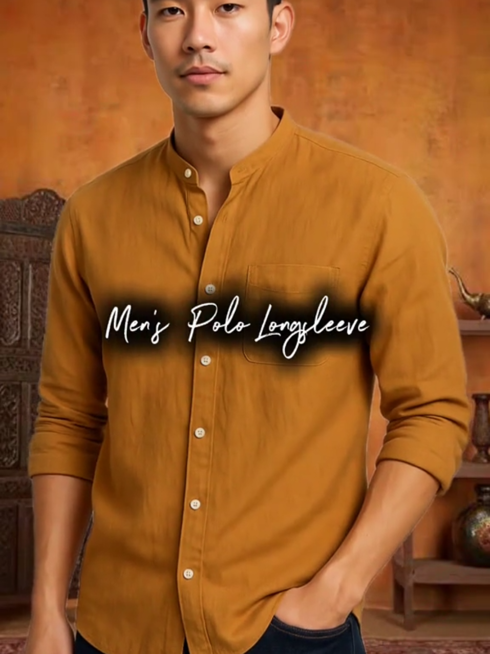#chinesecollar #polo #longsleeve #casual #men 