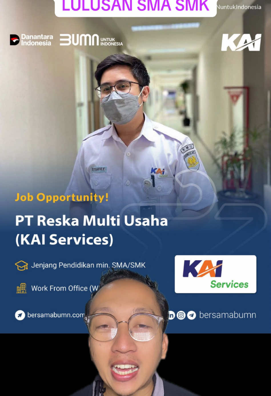 Info loker terbaru 2025. Lowongan kerja bumn pt kai service untuk lulusan sma smk. Info dan lebih lanjut klik link👇 https://www.bersamabumn.com/pt-reska-multi-usaha-kai-services/ #infoker #lokerterbaru #lowongankerja #carikerja #lokerbumn 
