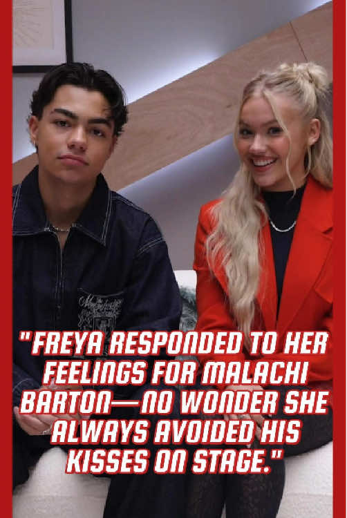 Freya has responded to her feelings for Malachi Barton—no wonder she always refuses his kisses on stage.#celebrity #usa #fyp #us #foryou #malachibarton #freyaskye #zombie #zombies4 