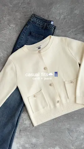 casual fits for everyday #outfitideas #outfitinspo #cardiganwanita #cardiganknit #localbrand 