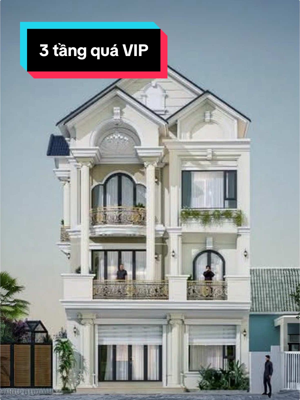 Nhà phố 3 tầng tân cổ điển, đẹp chuẩn thượng lưu 🏛 #nhapho #tancodien #kientruc #nhadep 