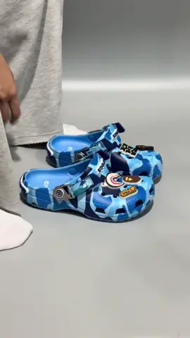 CUTEST SLIDES EVER💙 #bape #crocs #bathingape #fyppppppppppppppppppppppp #trend #outfit #pov #blue 