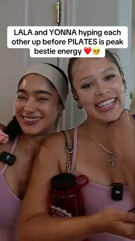 LALA and YONNA hyping each other up before PILATES is peak bestie energy ❤️🥺 #lalabaptiste #yonnajay #streamer #clips #fypシ 