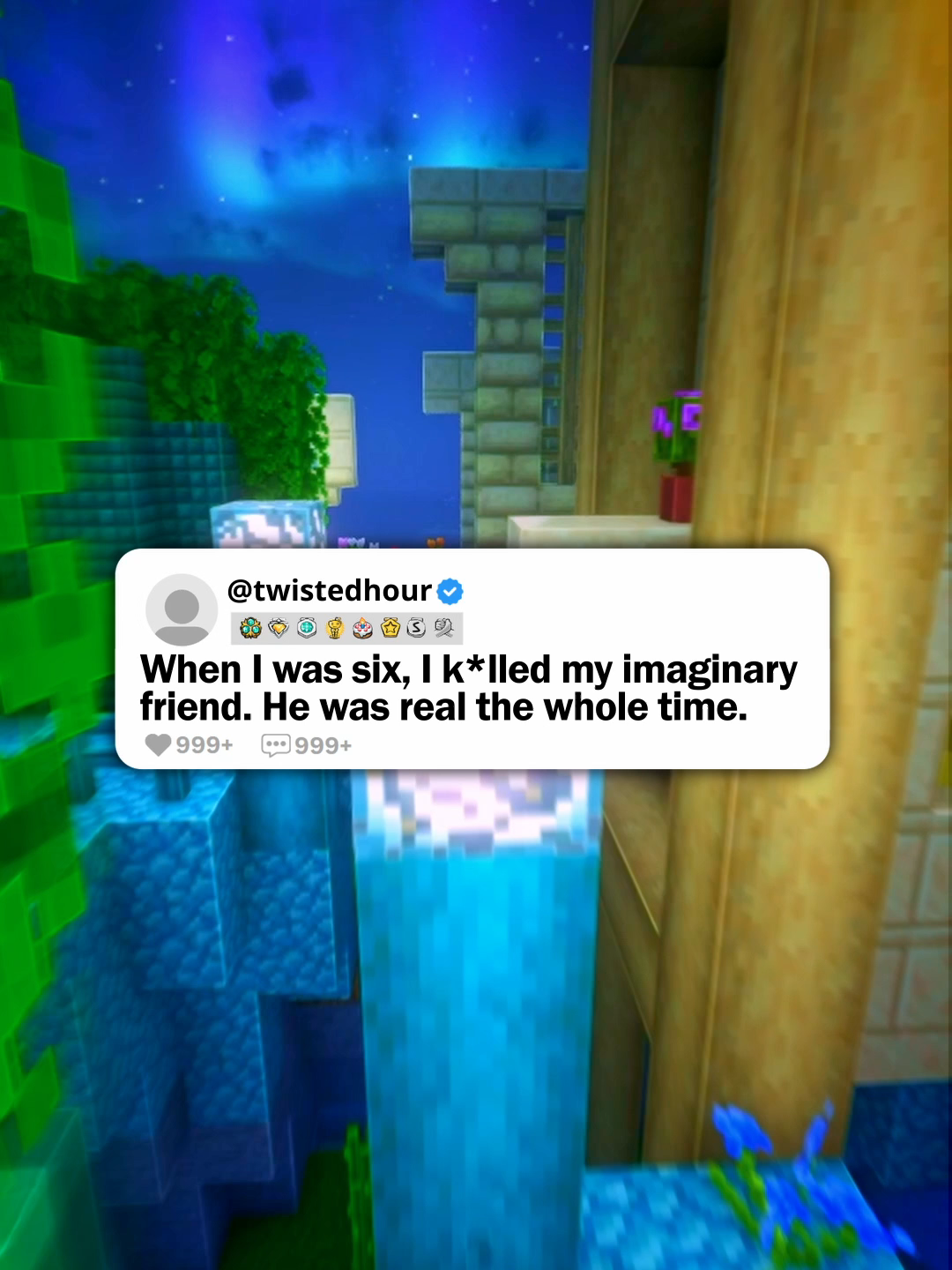 When I was six, I klled my imaginary friend. He was real the whole time. #horrortok #minecraftparkour #horrorstory #paranormal #twistedhour #nosleep #scary