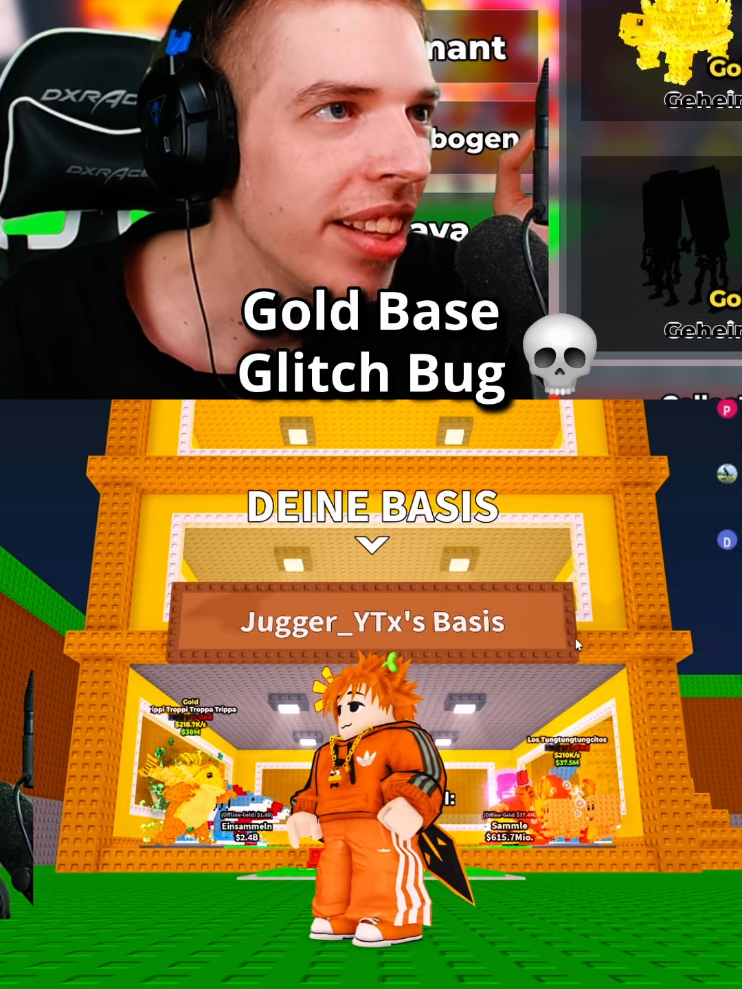 Glitch Gold Basis wie habe ich es bekommen ohne Brainrots in Roblox Steal a Brainrot