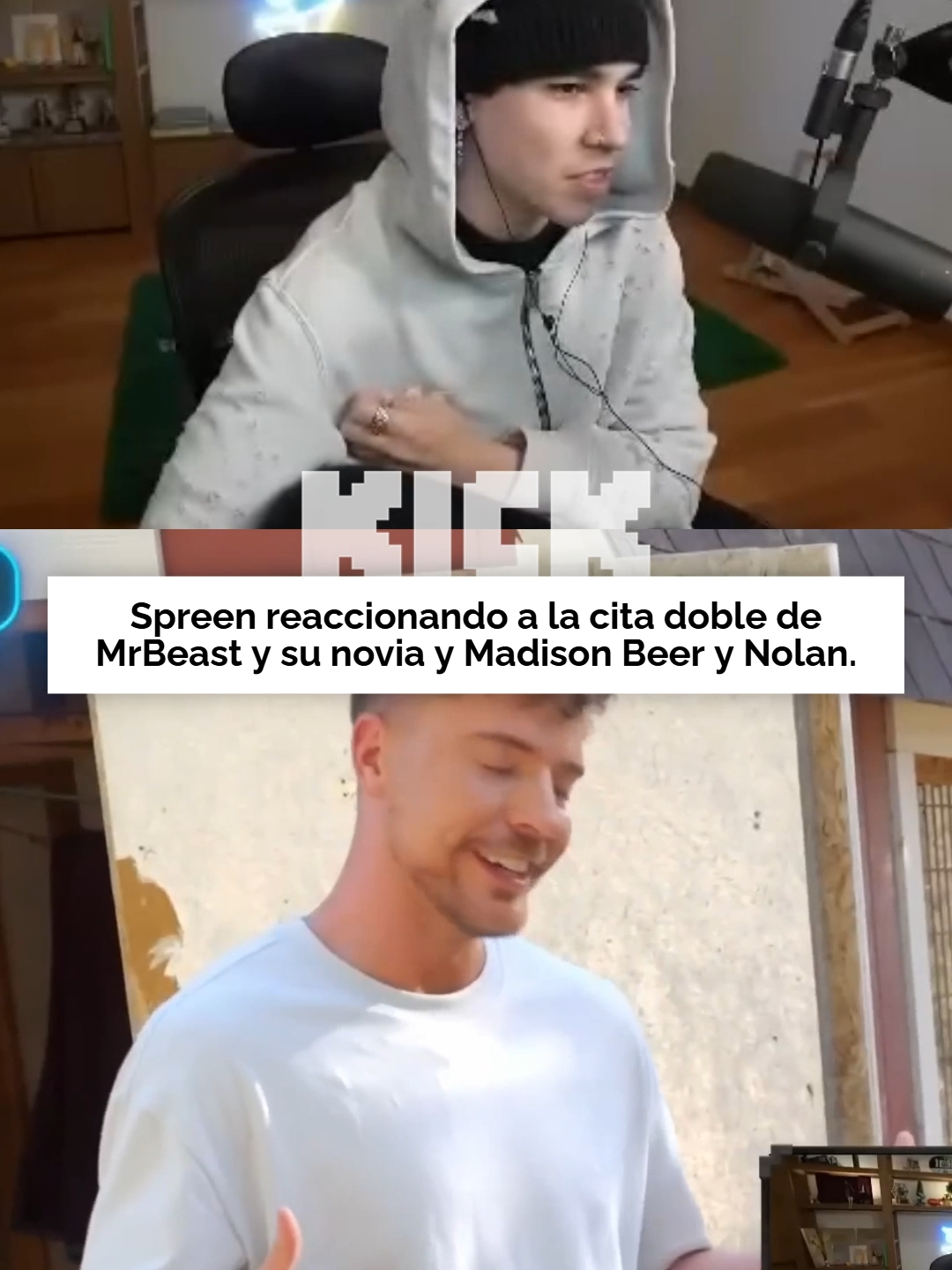 Spreen reaccionando a la cita doble de MrBeast y su novia y Madison Beer y Nolan. @madisonbeer @mrbeast @spreenbro @nolanhansen_ #spreen #reaccion #mrbeast #contenido #kick #viral #youtube #clips
