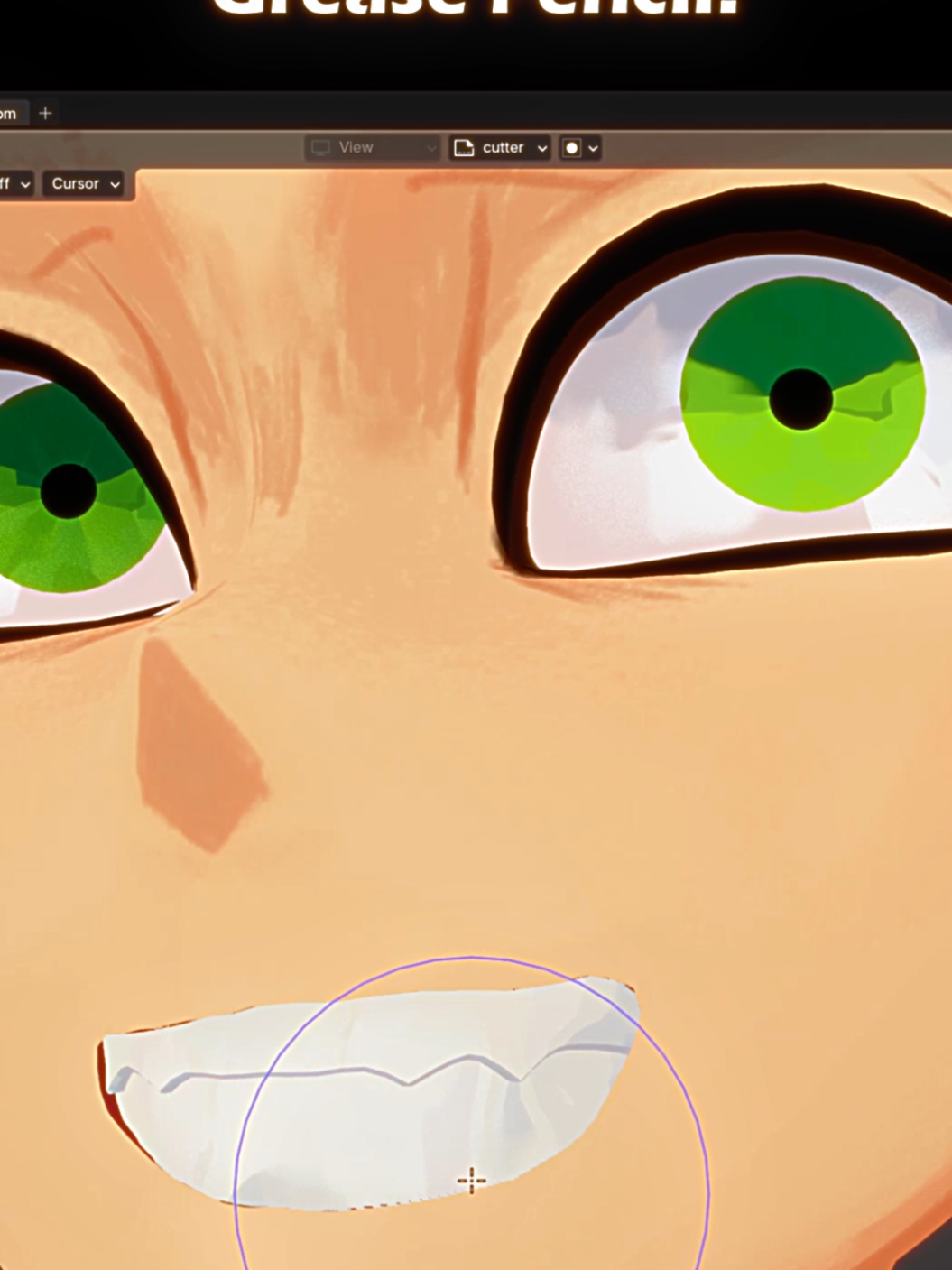 First Preview I made for my Freeform Facial Feature Tool called SMIRK #b3d #GeometryNodes #blender #greasepencil  #blender3d 