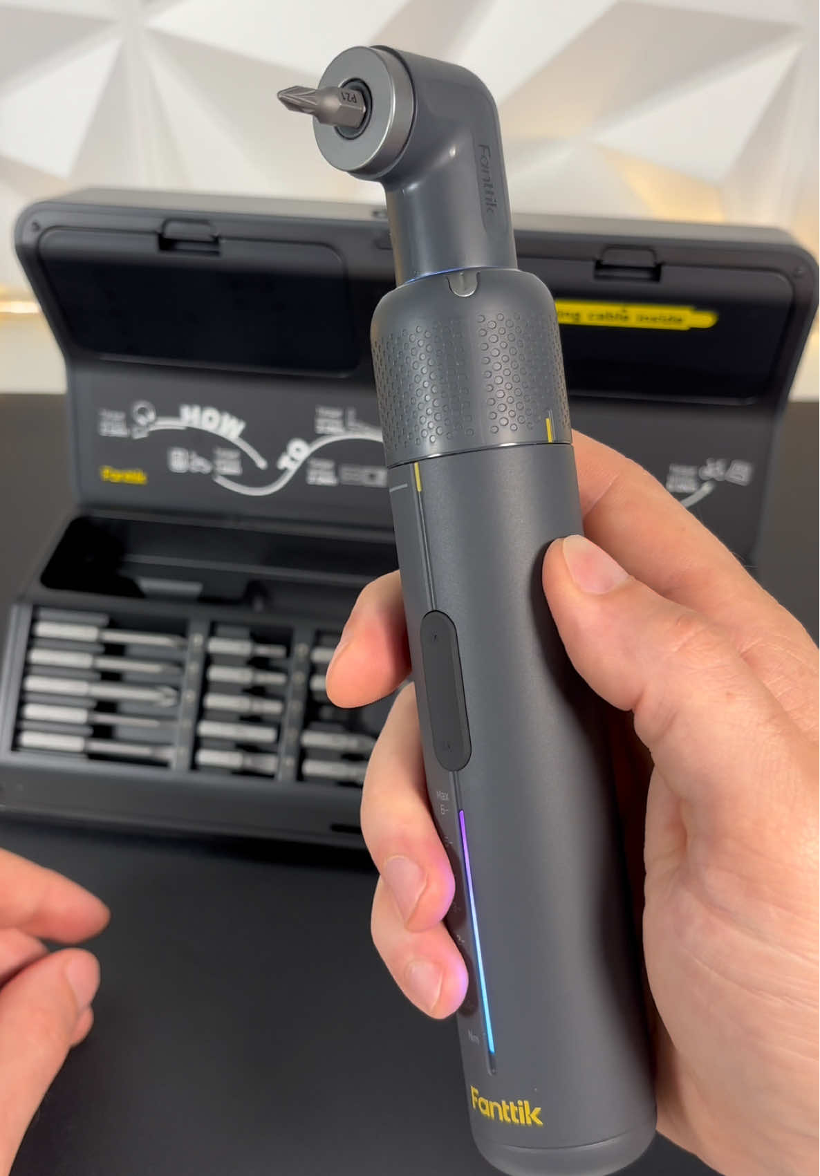 The Fanttik Nex S2 Pro Screwdriver With Case that has 20bits and accessories. 6 settings and is rechargeable.  #fanttik #fanttikscrewdriver #tools #screwdriver #tool 