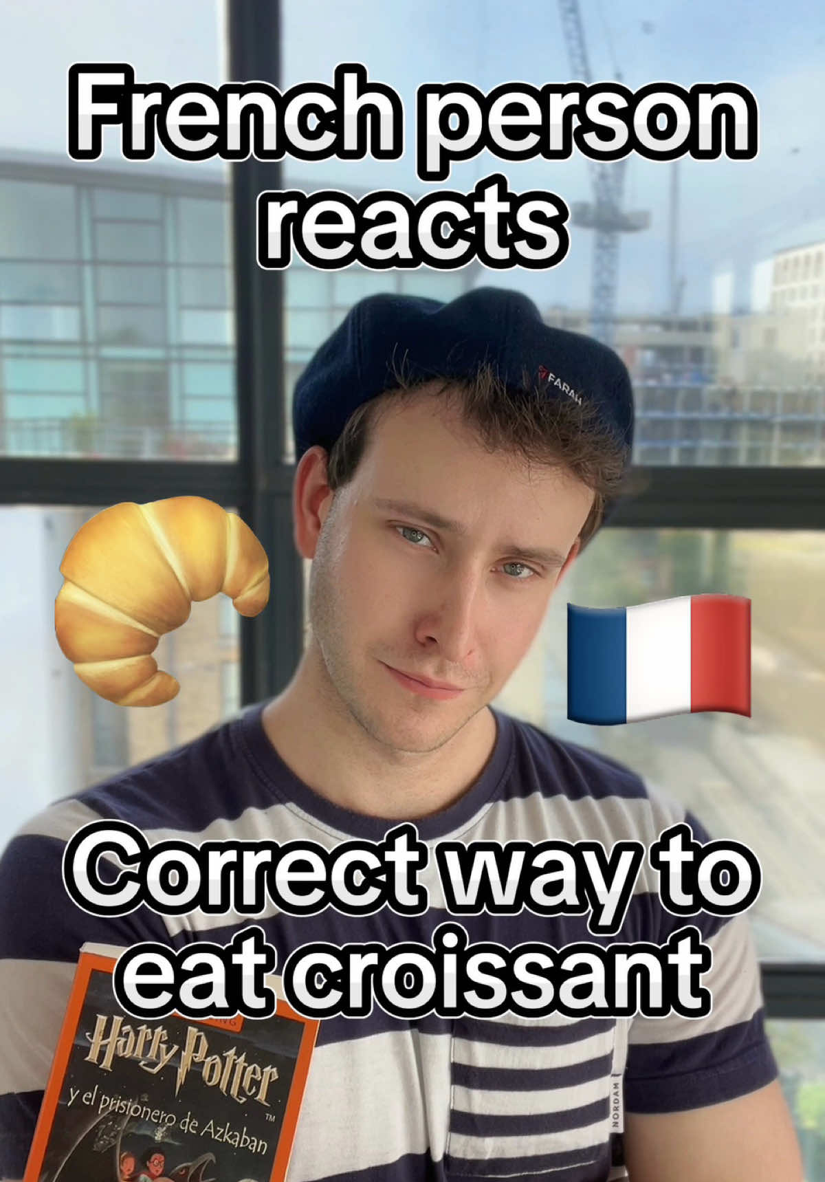 French person reacts to… the correct way to eat a croissant 🇫🇷🥐 #French #LearnFrench #FrenchLesson #Humour #Food