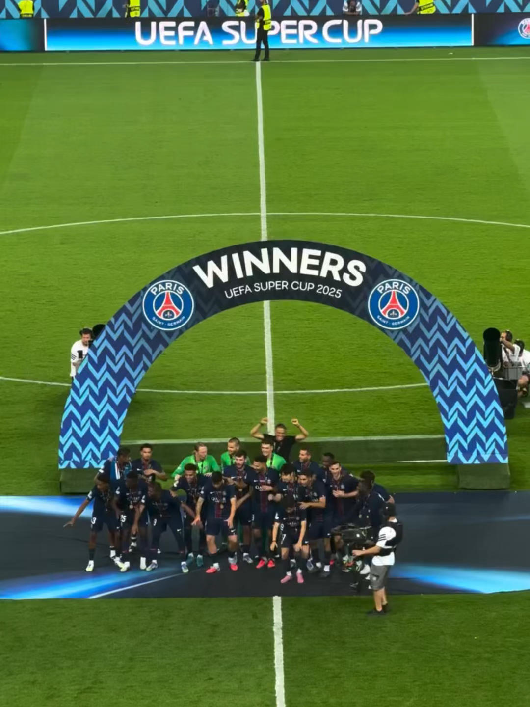 Paris Saint-Germain claimed the UEFA Super Cup on Wednesday, defeating Tottenham Hotspur 4-3 in a penalty shootout after staging a dramatic comeback with two late goals to force the match into extra drama 🏆 #psg 