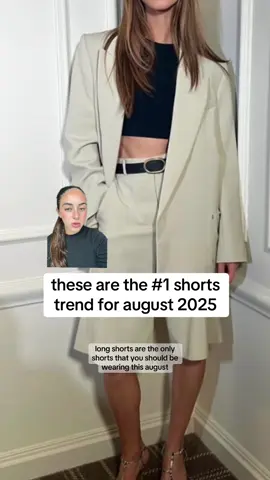 long shorts are the only shorts you should be wearing this august #auguststyle #summeroutfits #longshorts #outfitideas #fashiontrend    