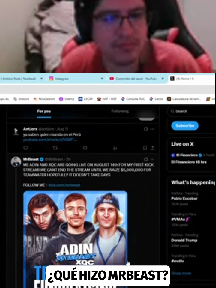 MrBeast en kick, señores se vienen cosas grandes. #mrbeast #mrbeastkick #kick #streamer #clips #viral