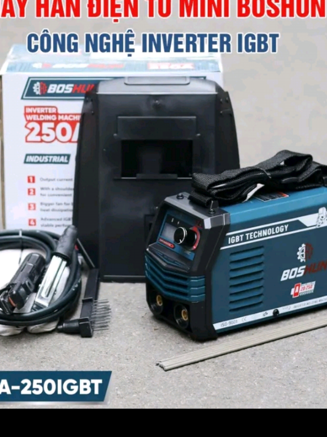 Máy Hàn Điện Tử Mini BOSHUN MMA-250 IGBT, INVERTER IGBT, Lõi Đồng, Hàn Que 1.6-3.2mm #mayhanque #mayhanmini #mayhan #boshun #phatshop123123 
