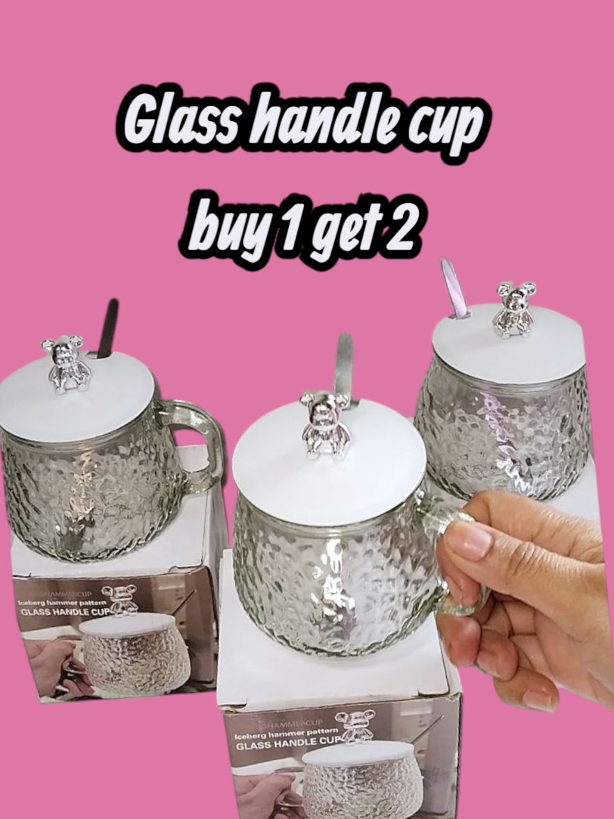 #very cutie nag glass cup ma to. #buy1take2 #glass handle cup #glasscup #watercup 