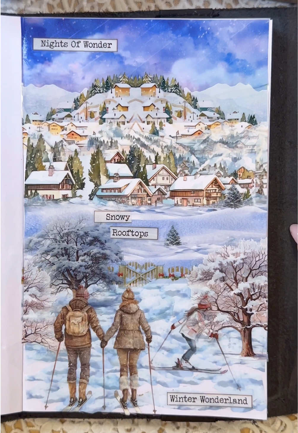 Cross country skiing winter mini-scene ⛷️❄️ Winter scenery PET tapes are from @lblyxir! Use code RIPLEY for 15% off, see link in bio ✨ #scrapbook #junkjournal #junkjournals #asmrjournal #creativejournal 