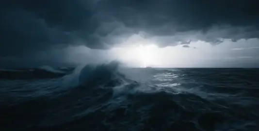 🌊✨ Giant waves crashing under the dark night sky — the ocean’s power never sleeps. 🌩🌌 #NightWaves #OceanPower #ExtremeWeather #StormySeas