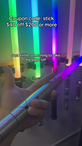 If you need to take the edge off, level up sabers are on sale right now. And they’re guaranteed better than a stick. #TakeTheEdgeOff #Lightsaber #LevelUpSabers #BetterThanAStick 