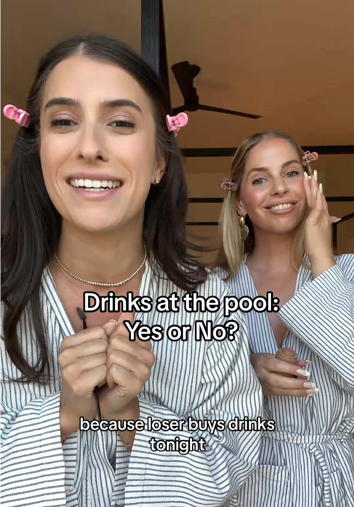 Plz settle the drink at pool debate? #vacations #girlstrip #besties 