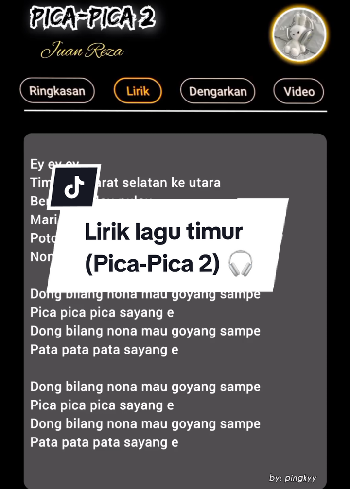 Lirik lagu timur 