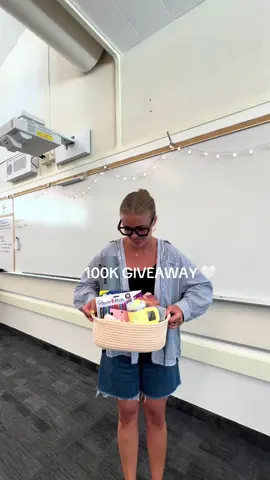 100K GIVEAWAY 🤍 like + comment & be following me to enter! Open to verified teachers and school staff only ❤️ Ends 8/20 @ 11:59PM ⏱️ US only 🇺🇸  I’m so grateful for you all!  #teachersoftiktok #teachertok #teacherlife #giveaway 