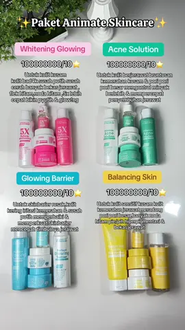 Perbedaan paket animate sesuai kebutuhan kulitmu🫵🏻😍😘#animate #animateskincare #animateskincareviral #skincarewhitening #skincareacne 