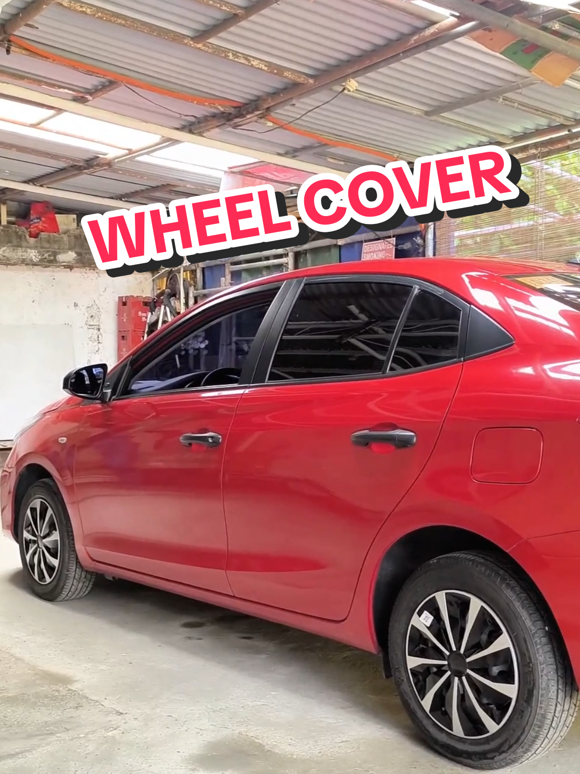 UNIVERSAL WHEEL HUB COVER 💯. INSTANT MAGS KANA JAN MGA BOSS MADAM 😊 #wheelcover #mags #vios #universal #hubcover 