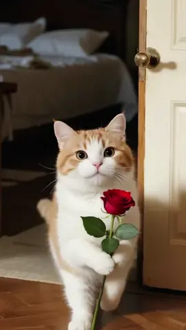 Beautiful 🌹 for you 🥰🥰🥰 #cat #catlover #ai #rose #flowers 