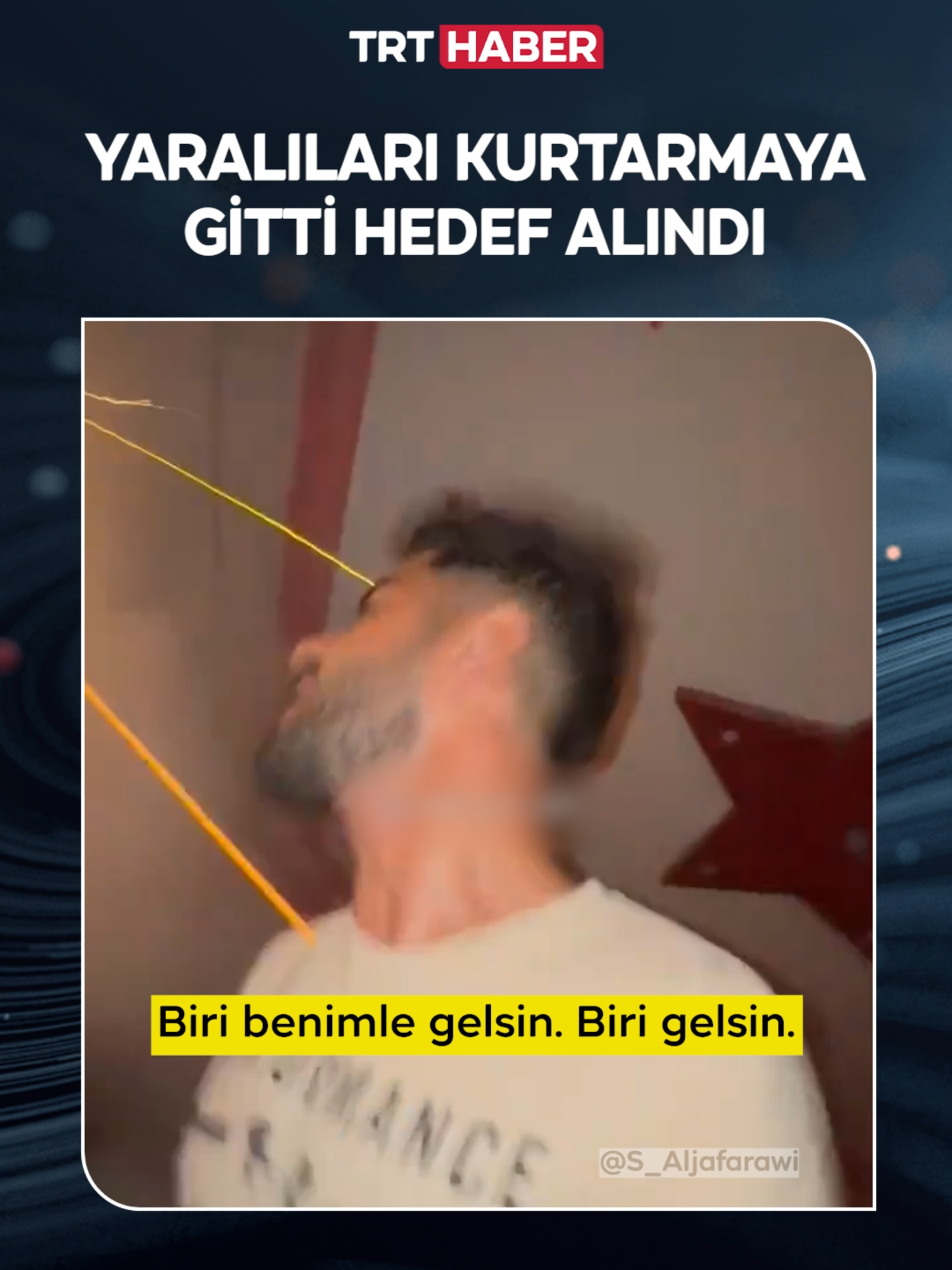 Yaralıları kurtarmak için gitti, katil İsrail'in hedefi oldu... Gazze'de bir eve düzenlenen saldırı sonrasında yaralananları kurtarmak için içeri giren Sivil Savunma görevlisi Nuh Eş-Şağnubi saldırıya uğradı.