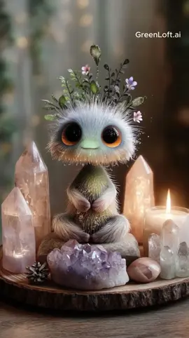 Crystal heaven 💎 #magical #fluffy #greenloftai #creature #pets 