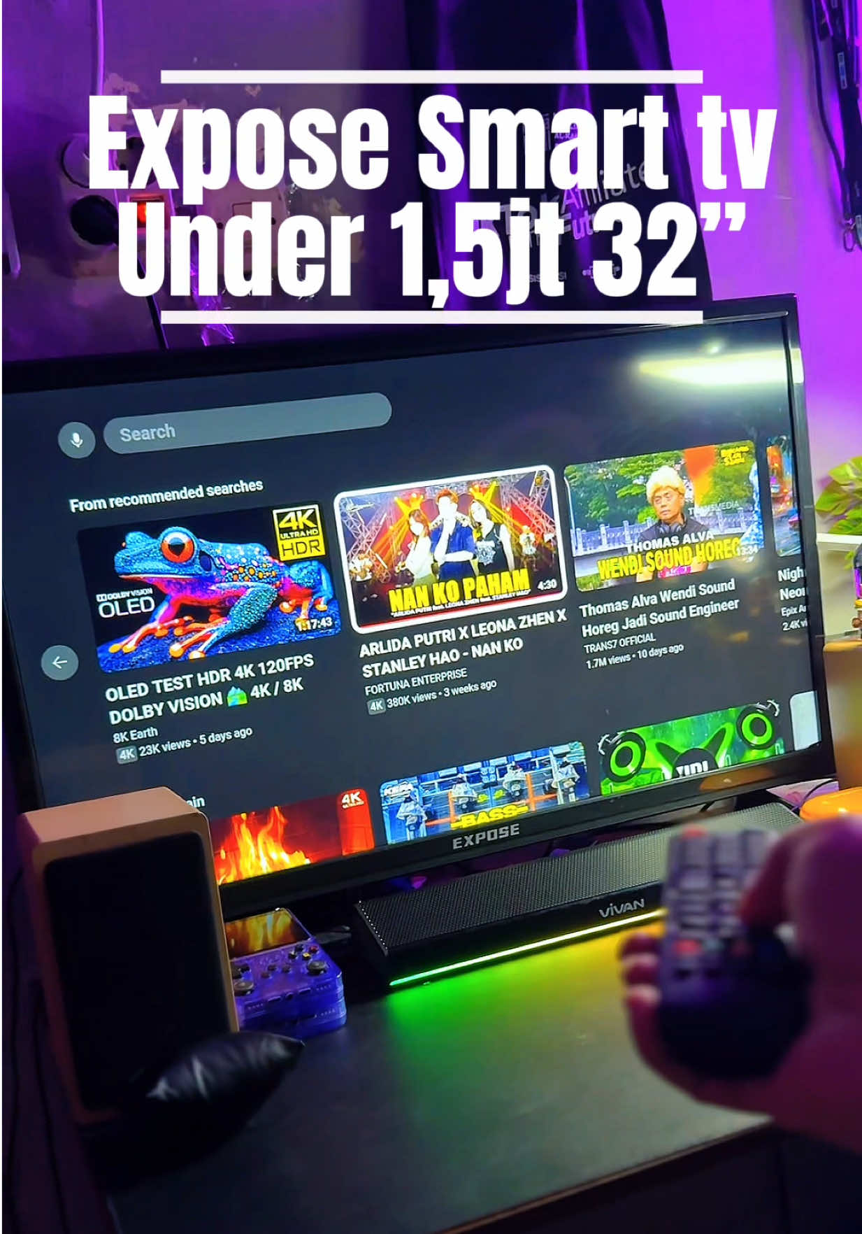 Smart TV LED Expose 32” Nonton jadi lebih puas dengan layar 32 inch lebar, tajam, dan jernih! 😍 Udah Smart TV, tinggal connect internet langsung gas Netflix, YT, dan lainnya tanpa ribet. Desain modern, ramping, hemat listrik, cocok buat ruang tamu atau kamar. Harga? Bikin kaget, hemat banget! 💥 Warna mantap, audio mantul — ini sih paket lengkap TV impian! ✨ Bikin rumah makin keren, nonton makin seru bareng Expose Smart TV 32 inch! #ExposeSmartTv #SmartTV32Inch #SmartTVMurah #FullHDTV #hobaba 