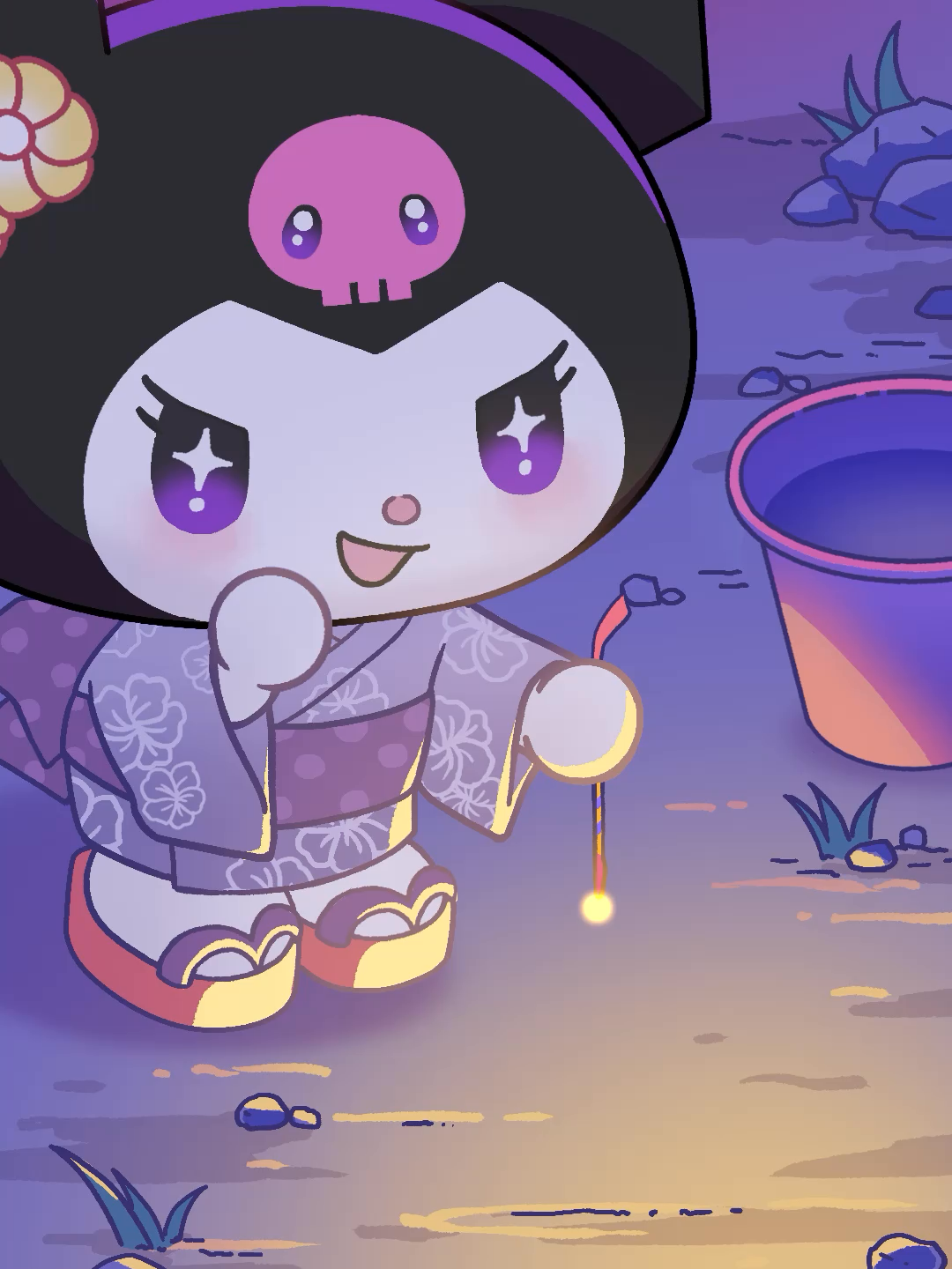 線香花火、きれいだったな #クロミ #kuromi #世界クロミ化計画 #KUROMIFYTHEWORLD #サンリオ #sanrio