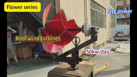 Flower series vertical wind turbines are silently models for roof installation. You will not need a tower pole for them.1.3m/s start to run,24hours working .real free energy system for home use!#windkraftanlage #windturbine #windmill #windgenerator #manufacturer #freeenergy #factory 