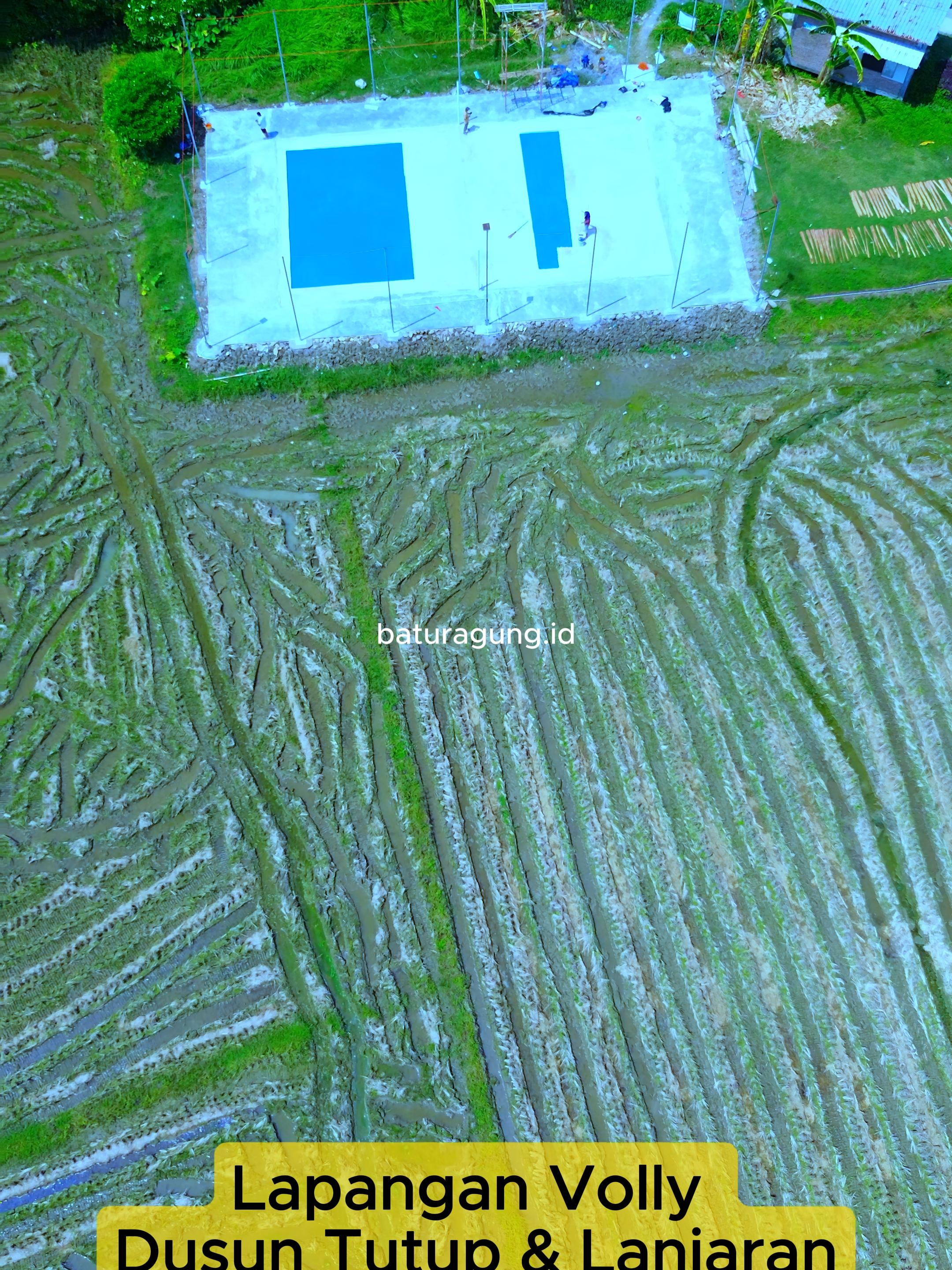 DRONE VIEW LAPANGAN VOLY DUSUN TUTUP & LANJARAN