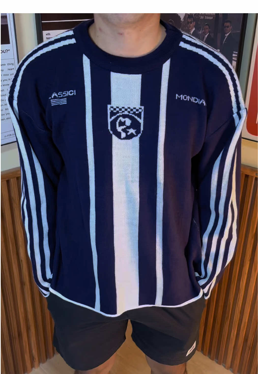 Figco - jersey knitted Boxy classic football 🥶 #boxyshirt  #fyp #vintage #casualoutfits #knitwear 