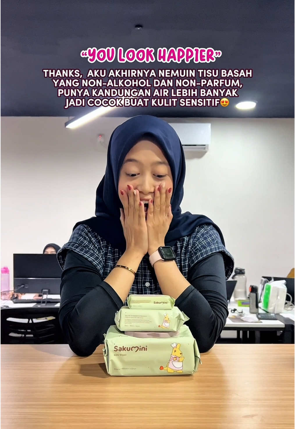 Tisu basah yang selalu bikin mood naik 😍🥰 #sakumini