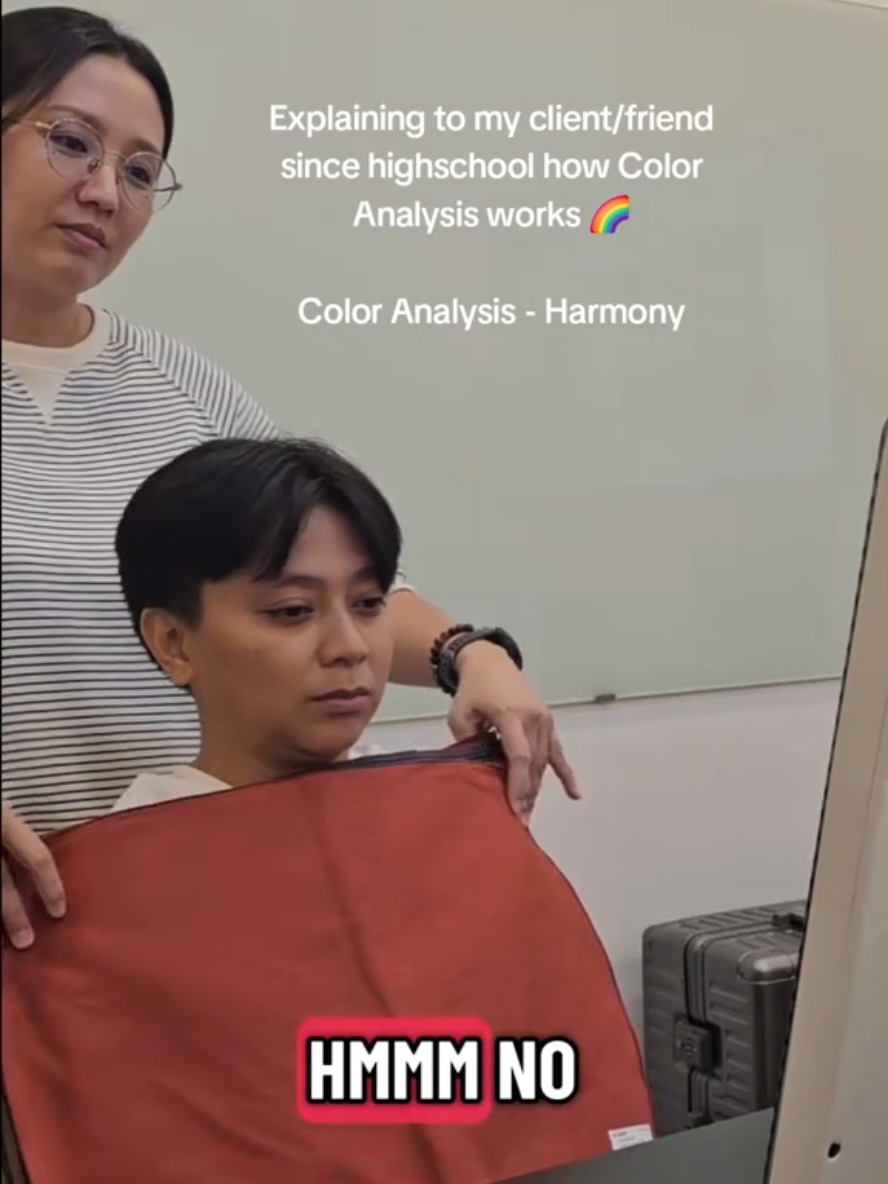 Explaining color analysis to my client who’s been my friend since HS… full circle moment 🥹🎨 #PersonalColorAnalysis #coloranalysisphilippines #coloranalysis 