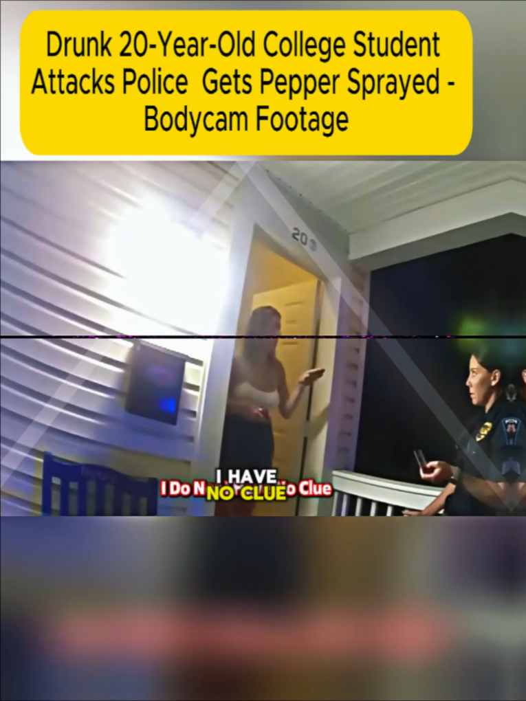 Part 2 | Drunk 20-Year-Old College Student Attacks Police  Gets Pepper Sprayed - Bodycam Footage #cops #copsoftiktok 