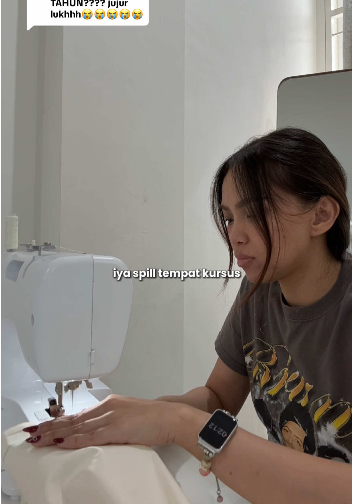 Replying to @sade les jahit beneran 6 hari, bukan 6 bulan apalagi 6 tahun 😭🙏🏻 #jahit #sewing 