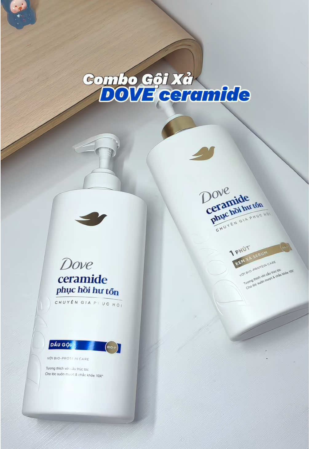 Com gội xả Dove Ceramide cứu vớt mái tóc khô xơ của mình siêu đỉnh 💙✨ #phuchoihuton #hoptaccungunilever #haircare #chamsoctoc #xuhuong 