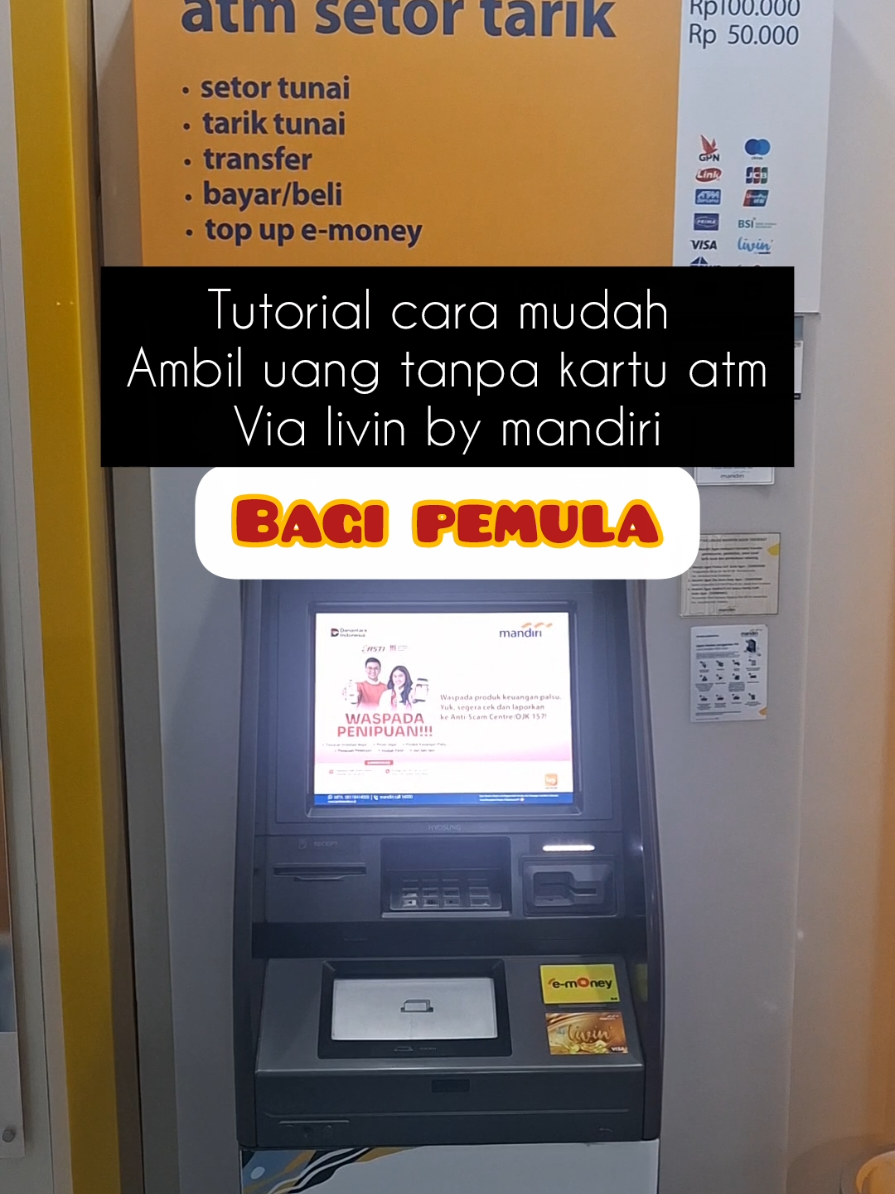Tutorial Cara Mudah Ambil Uang Tanpa Menggunakan Kartu Atm Via Livin By Mandiri,#cara #tutorial #fyp #firaltiktok🔥🔥 