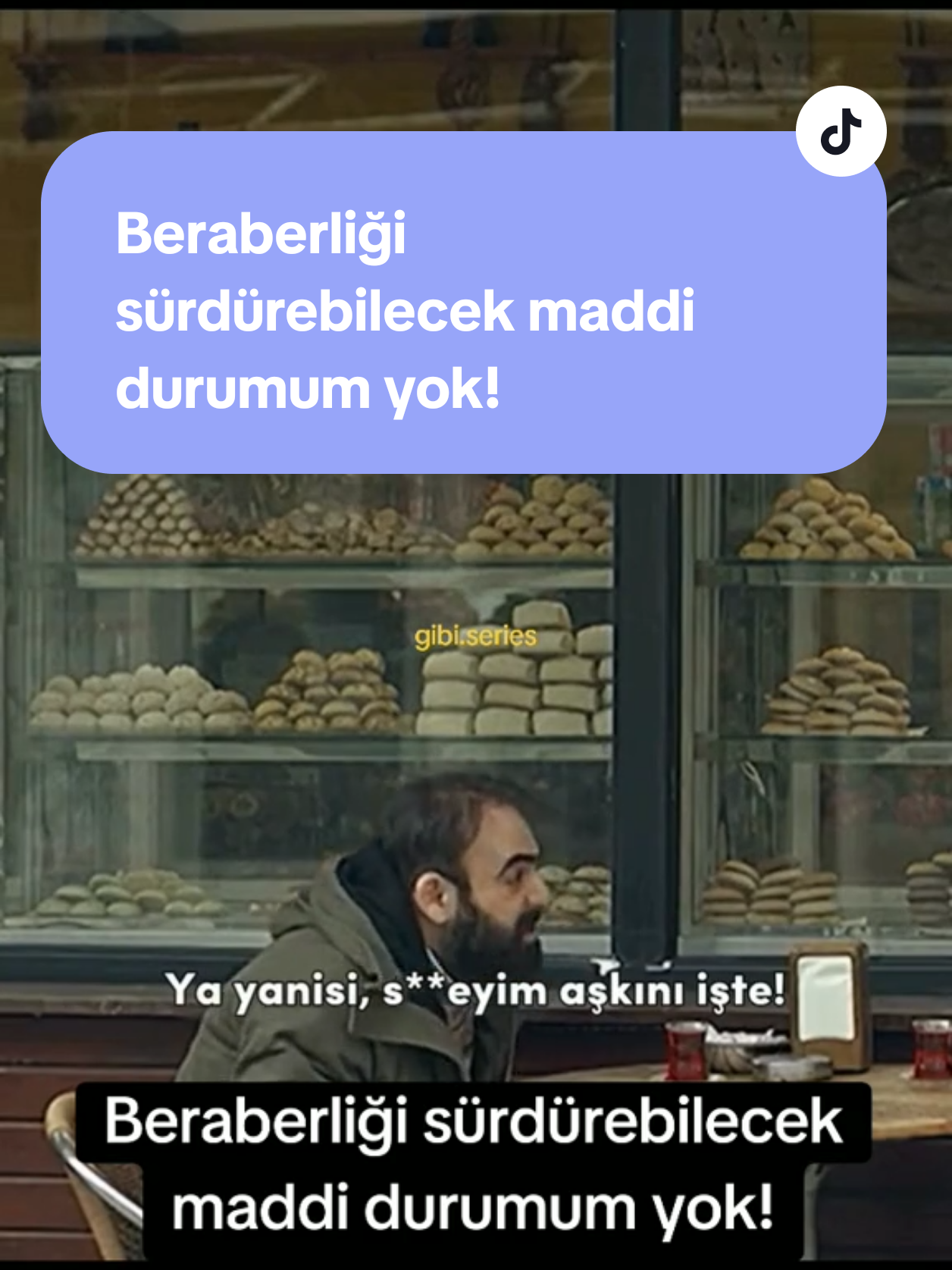 Beraberliği sürdürebilecek maddi durumum yok! . . . #gibi #gibidizisi #feyyazyiğit #kıvançkılınç #ahmetkürşatöçalan 