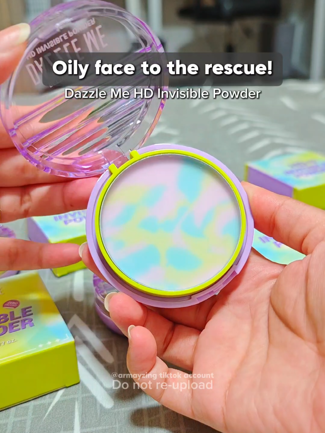 Replying to @itskatrinamae Dazzle Me HD Invisible Powder. Oily face to the rescue ✨💯🫶🏼 #oilyface #dazzlemehdinvisiblepowder #dazzleme #gelpowder 