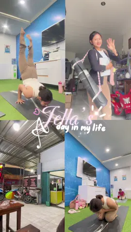 jella's #adiml // Yoga sesh singkat❤️🧘🏼‍♀️  kira kira ngapain lagi ya? #lampung #adayinmylife #grwm #yogatok