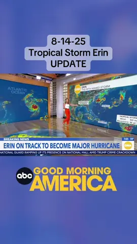 8-14-25 AM Tropical Storm #Erin is now less than 1000 miles from the Virgin Islands- looks like it becomes a hurricane by late Friday then could rapidly intensify passing just north of Puerto Rico. High surf & rip currents this weekend in the Leeward Islands.  THEN the Bermuda high steering the storm should weaken allowing it to turn north even more, most models keeping it off the east coast. However, this is still a week away so from Bermuda to the outer banks, enjoy your weekend but watch carefully for every deviation west & east to see impacts for next week. #puertorico #erin #hurricaneseason #usvi 