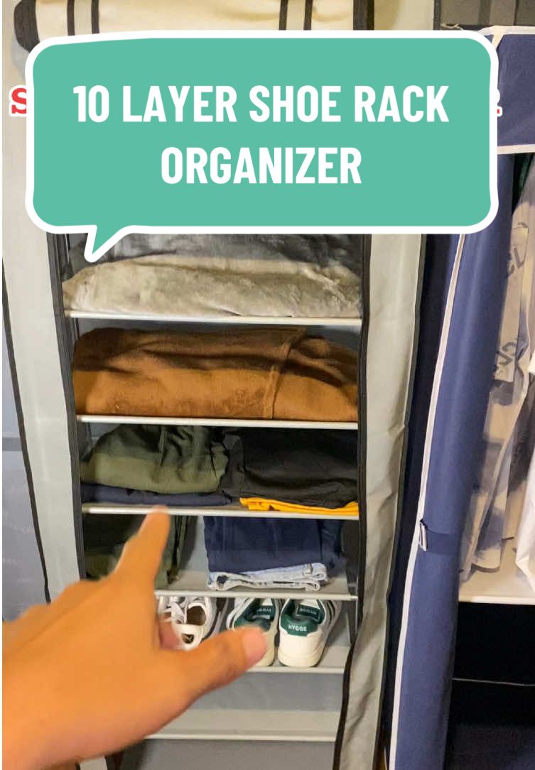 ORGANIZE YOUR ROOM WITH THIS 10 LAYER SHOE RACK ORGANIZER WITH COVER #shoerackorganizer #10layershoerackorganizer #rackorganizer #shoerackcabinet #cabinet 