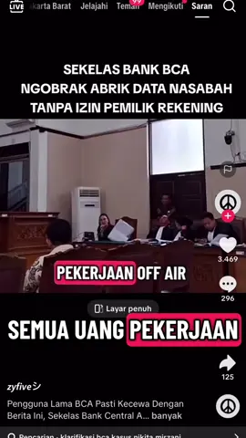 IZIN STITCH YA @𝙯𝙮𝙛𝙞𝙫𝙚シ jika merujuk pada UU saya berpendapat bahwa langkah yg diambil oleh Pihak Bank BCA sma skli tidak bisa dipersalahkan karena mereka sudah melakukan tugasnya sebagai mna mestinya dlm UU perbankan pasal 41-42 tentu atas peeintah UU itu yg dimana karena adanya kepeluan dan kepentingan Hukum didlm nya yg dimna yg bersangkutan dalam proses peradilan yg berstatus terdakwa dibutuhkan datanya untuk keperluan penyidikan jd syah syah sja jika Pihak perbankan memberikan , jd mereka tidak sma skli melanggar klu ada yg salah dr pernyataan sy silahkan diluruskan , Terimakasih #fypppppppppppppp #fyp #hukum #BANK #BCA 