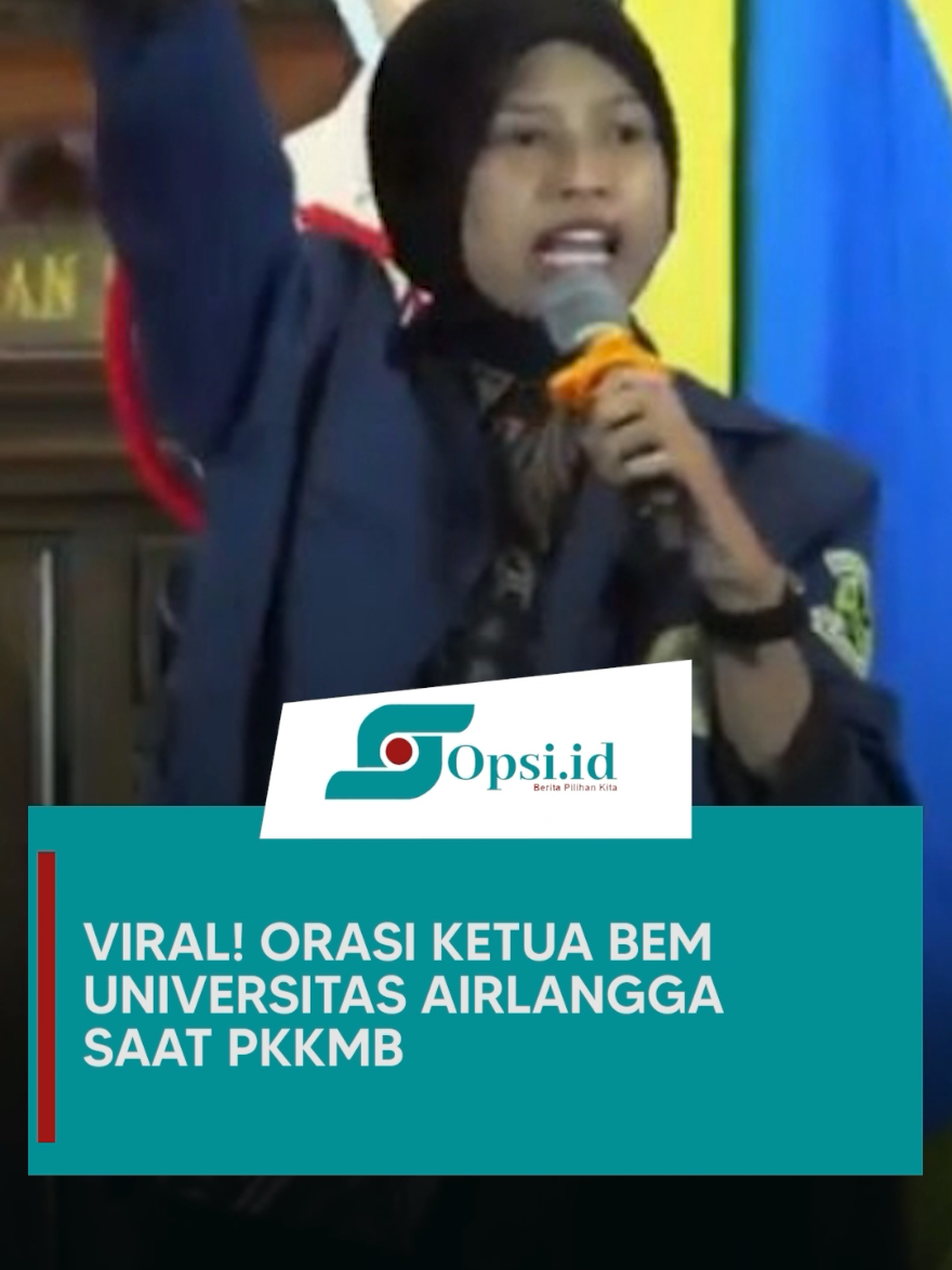 Viral! Orasi Ketua BEM Universitas Airlangga Saat PKKMB Ketua Badan Eksekutif Mahasiswa (BEM) Universitas Airlangga periode 2025-2026, Anggun Zifa Anindia memberikan orasi pada hari pertama PKKMB di Airlangga Convention Center, Kamis, (31/7/2025). Sebagai perempuan pertama yang menjadi Ketua BEM Universitas Airlangga, Anggun membuka orasinya dengan mengajak kepada seluruh Ksatria Muda Airlangga untuk menyingsingkan lengan dan melangkahkan kaki. Sekaligus menunjukkan bahwa dari Kampus Timur Jawa Dwipa akan lahir sosok-sosok yang mengedepankan excellent with morality. #universitasairlangga #unair #beritaterkini #opsiberita #opsimediatv 