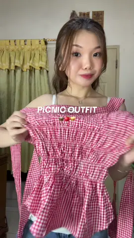 outfit super gemas buat piknik hihi🥹❤️✨ #fashiontiktok #outfitideas #picnicoutfit @Lamoonala 
